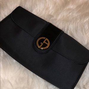 G. Armani black clutch- silk